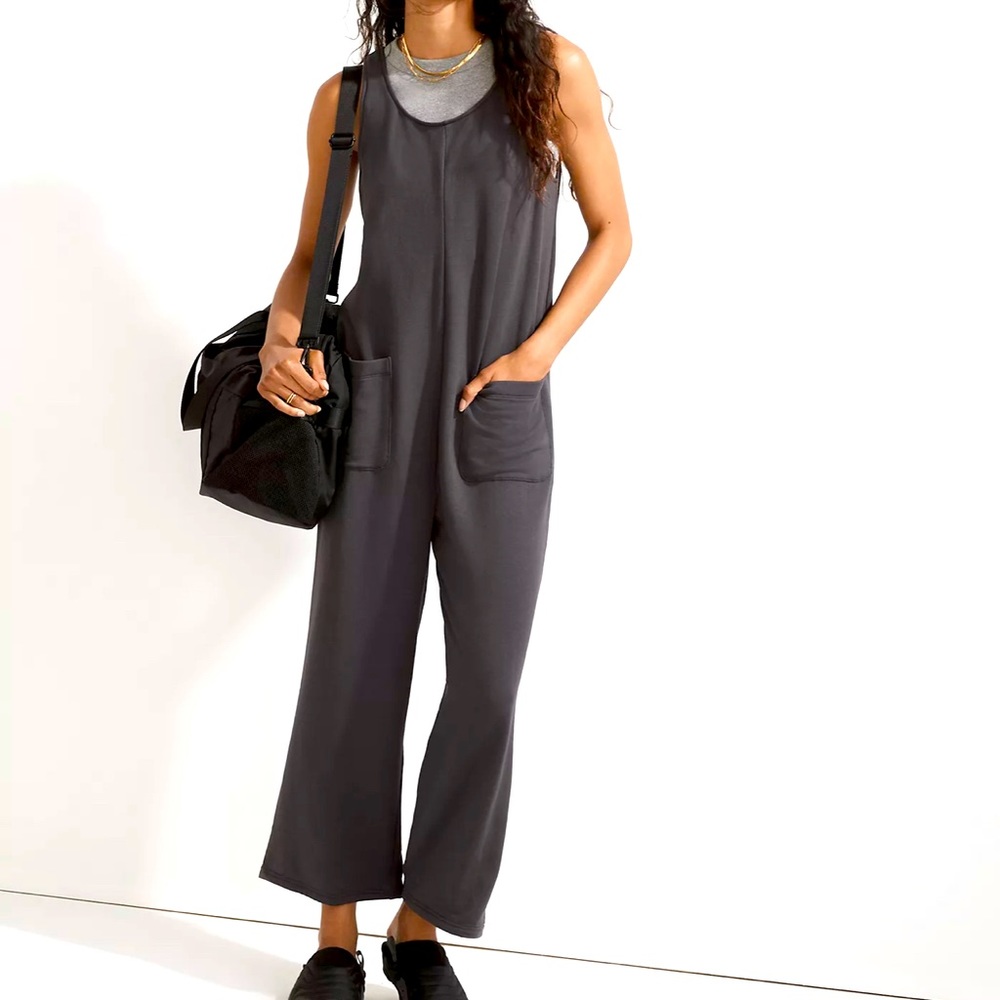 Madewell Gray Sleeveless Jumpsuit